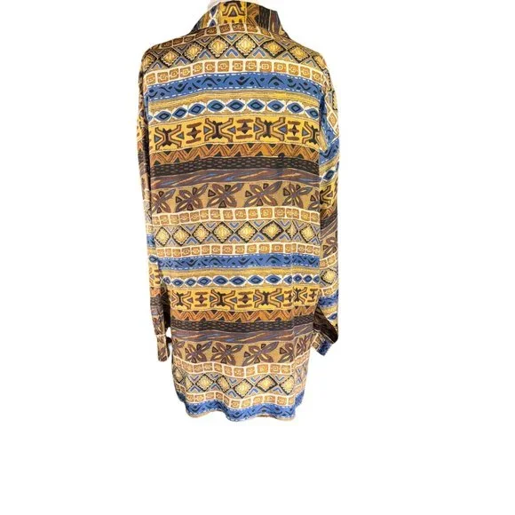 Stunt Collection Button Down Silk Blouse Women Size Medium Vintage - Picture 7 of 10